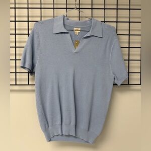 J. Crew Sky Blue Textured Polo Shirt